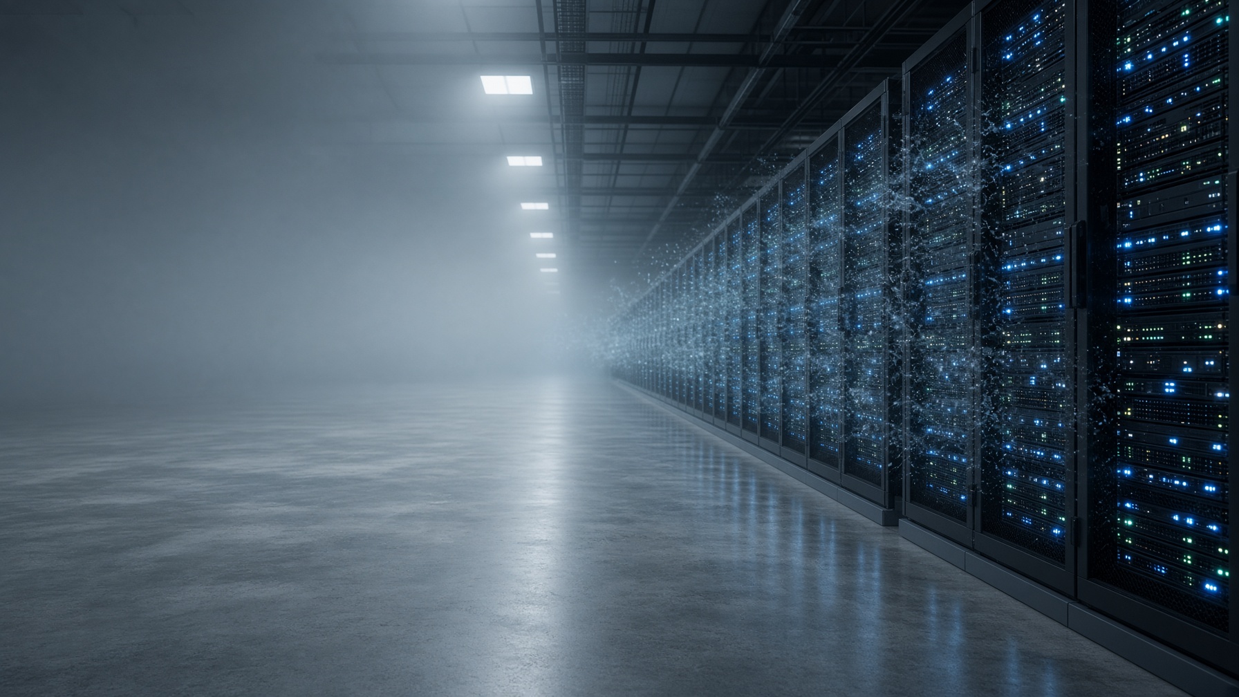 A server hall at night