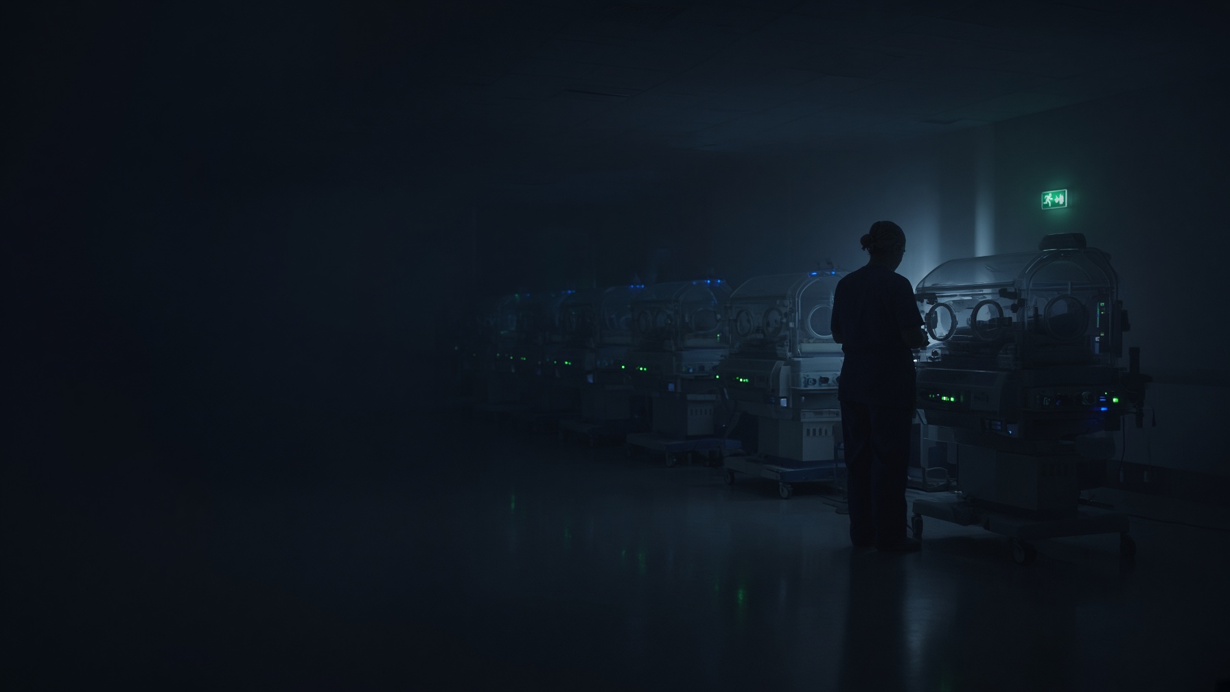A neonatal ward during a power failure